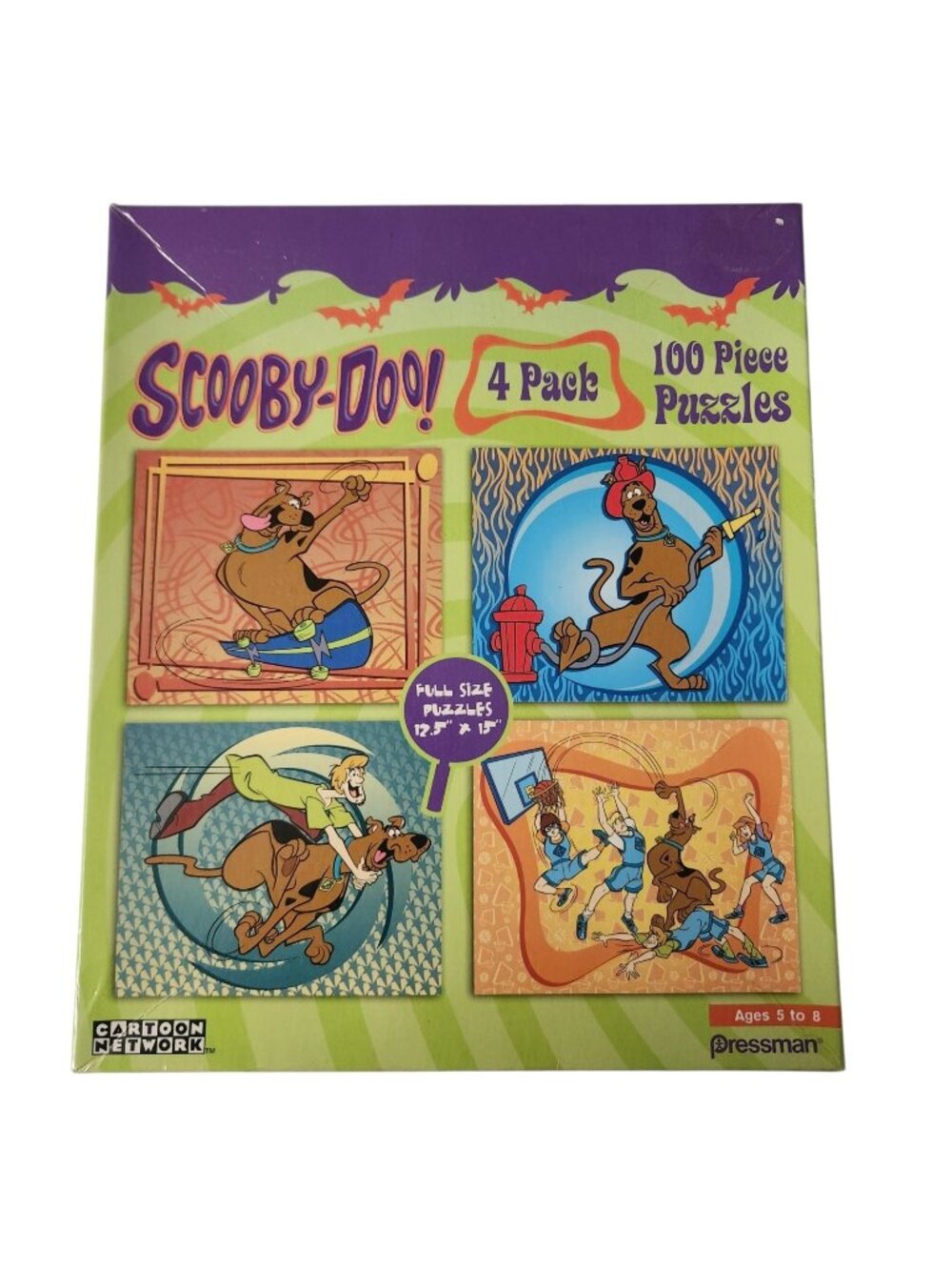 Vintage 2009 Scooby Doo 4 In 1 100 Piece Puzzles Set COMPLETE